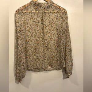 Floral Print Sheer Blouse